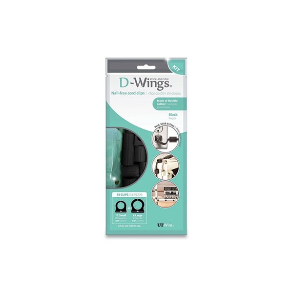Rubbo International Cable Clip, 3/8 in, 1/2 in Bundle Dia., Black, 18 PK - UTWD18BK