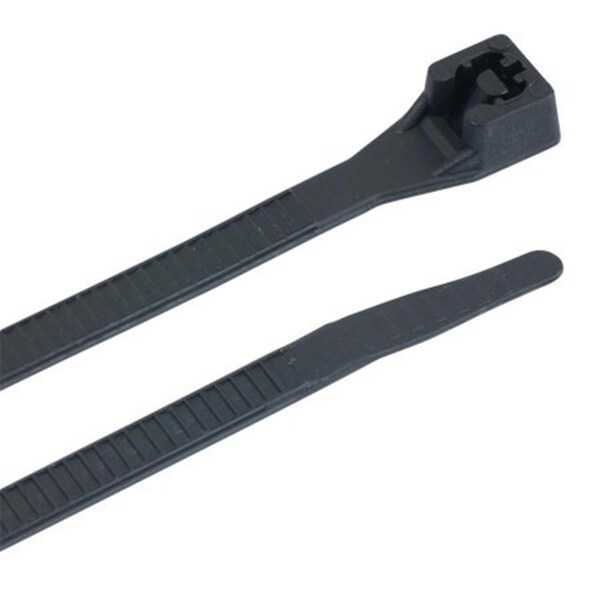 Anchor Brand Cable Tie, 8 in L, 2 in Max Bundle Dia., Black, Nylon 6/6, 50 lb Strength - 102-750AW