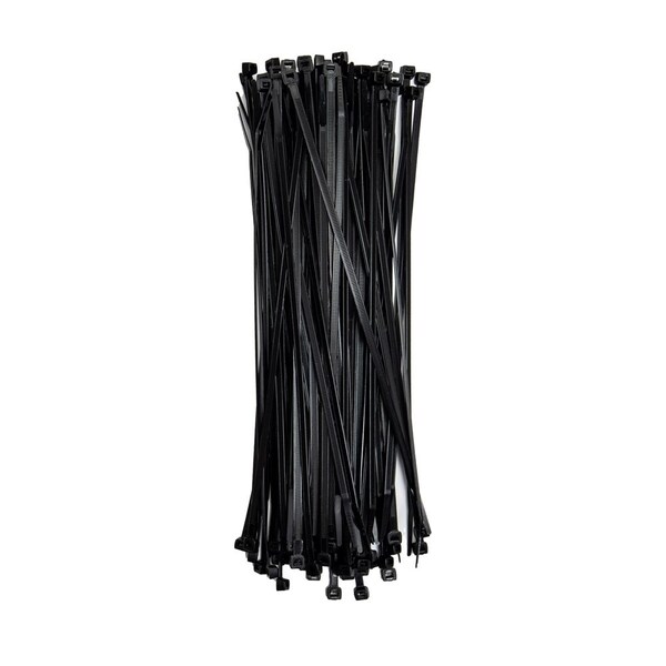 South Main Hardware Cable Tie, 11 in L, Black, Nylon, 75 lb Strength, 100 PK - 220162