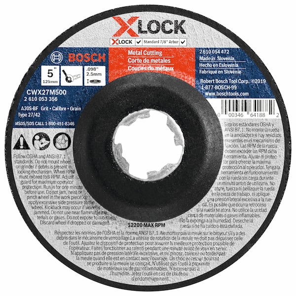 Corte de metal Bosch T27 5" x .098 - CWX27M500