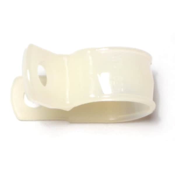 Midwest Fastener Cable Clip, Nylon, Natural, 1/2 in L, 10 PK - 64211