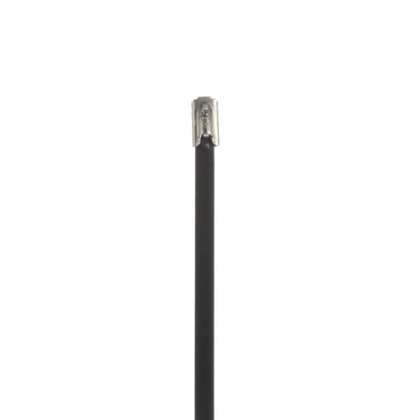 Panduit Cable Tie, 14-1/2 in L, 4 in Max Bundle Dia., Black, Stainless Steel, 200 lb Strength, 50 PK - IMLTFC102H-L6L
