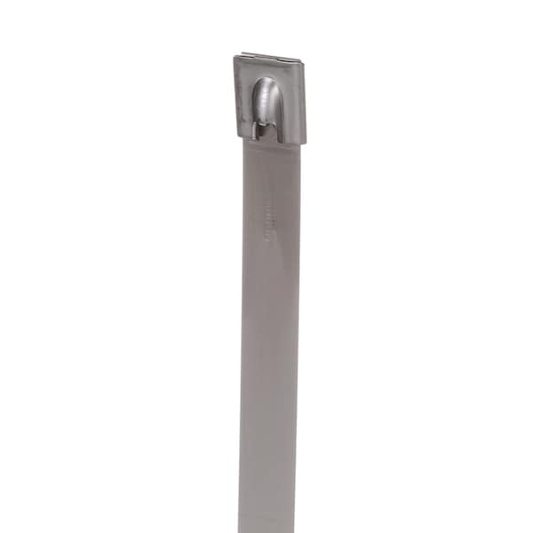 Panduit Cable Tie, 36 in L, 10 in Max Bundle Dia., Silver, 316 Stainless Steel, 900 lb Strength, 50 PK - MLT10SH-LP316