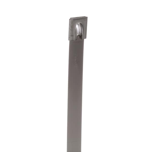 Panduit Cable Tie, 36 in L, 10 in Max Bundle Dia., Silver, 316 Stainless Steel, 900 lb Strength, 50 PK - MLT10SH-LP316