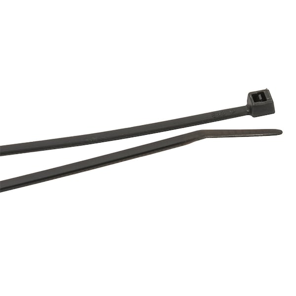 Forney Cable Tie, 4 in L, 3/4 in Max Bundle Dia., Black, Nylon 6/6, 18 lb Strength, 100 PK - 62002