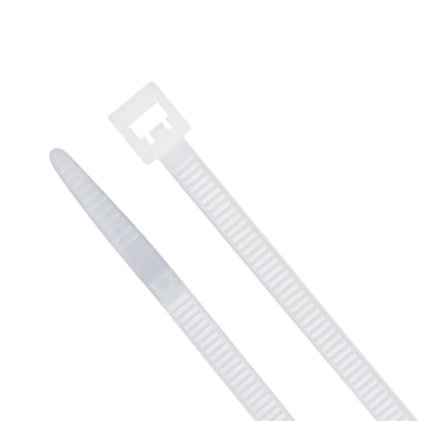 Dottie Cable Tie, 6-1/2 in L, 1.57 in Max Bundle Dia., Natural, Nylon 6/6, 18 lb Strength, 100 PK - DT5