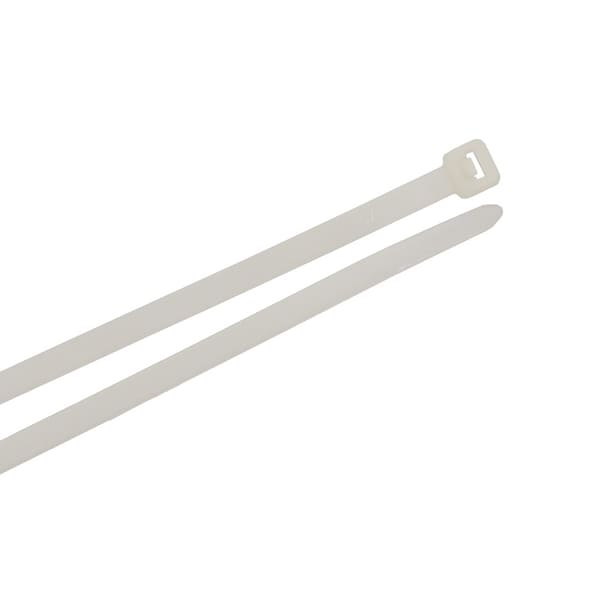 Forney Cable Tie, 14-1/2 in L, 4 in Max Bundle Dia., Natural, Nylon 6/6, 50 lb Strength, 100 PK - 62041