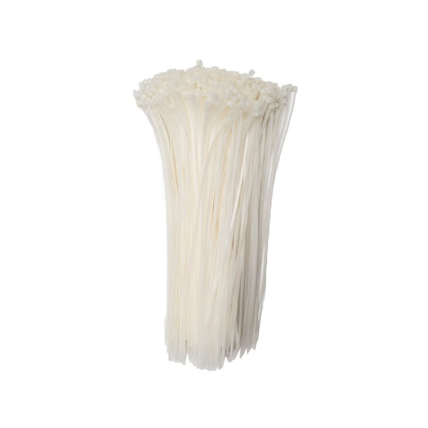 South Main Hardware Cable Tie, 11 in L, Natural, Nylon, 18 lb Strength, 500 PK - 200106