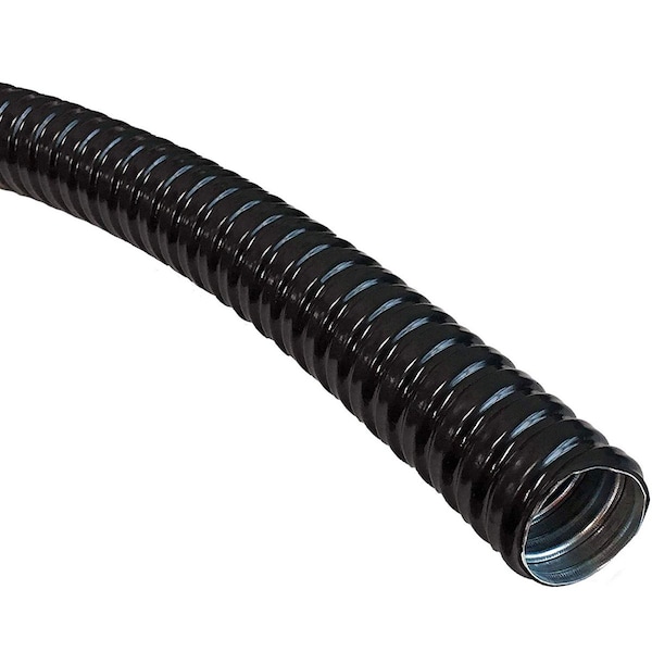 Electriduct Liquid-Tight Flex Metal Conduit, 1/4 in Trade Size, 50 ft, 1-5/8 in Bend, Steel, Black - WL-ED-PSC-025-50