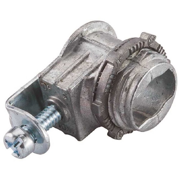 Halex Flexible MC Connector, 3/8 in, Saddle, Steel, Red - 06703B