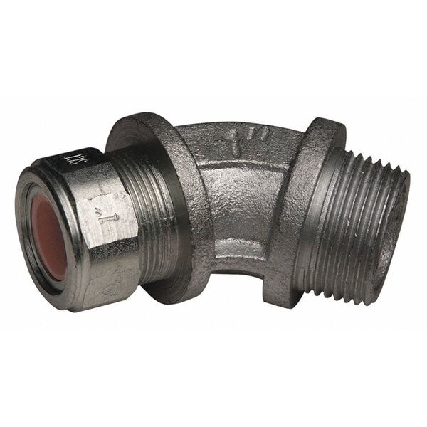 Raco Conduit Fitting Cordgrip, 1 in, Malleable Iron, Zinc Plated, Brown - 3747-1