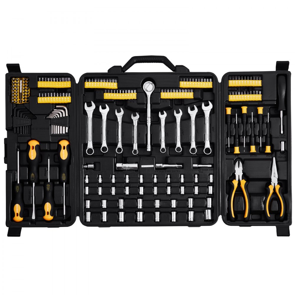 VEVOR 221-Piece Mechanics Tool Set 1/4" and 3/8" Drive Sockets SAE and Metric - SDJXGJTZ1438DIX1BV0