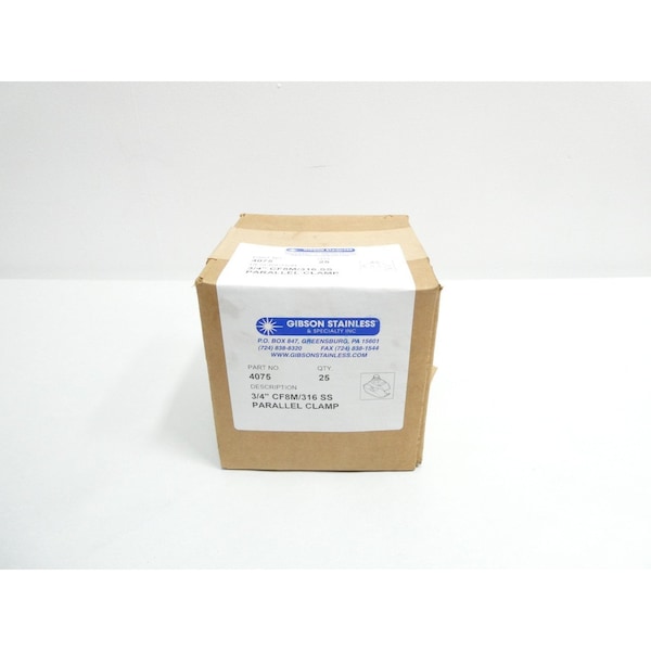 Gibson BOX OF 25 STAINLESS PARALLEL CLAMP 3/4IN CONDUIT PARTS AND ACCESSORY, 25PK - 4075
