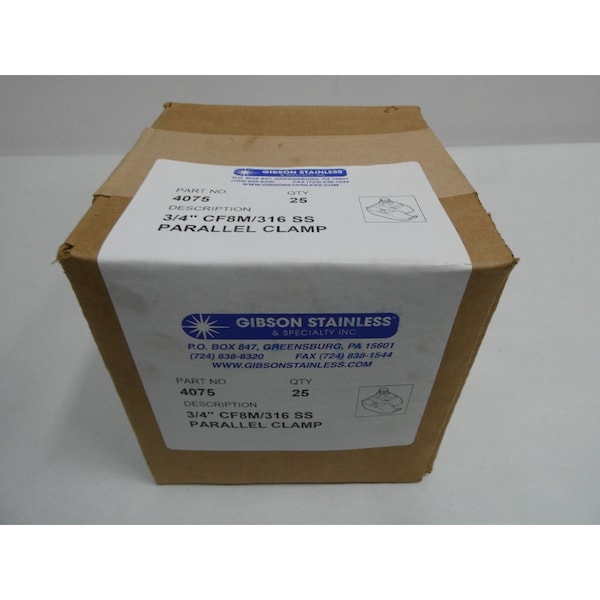 Gibson BOX OF 25 STAINLESS PARALLEL CLAMP 3/4IN CONDUIT PARTS AND ACCESSORY, 25PK - 4075