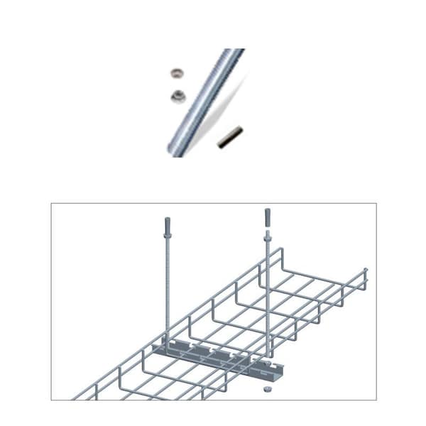 Quest Manufacturing Cable Tray Screw Rod with Cement Wall Anchor Kit, 3ft - CT0011-03