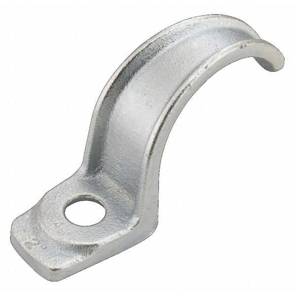 Raco One Hole Strap, Conduit; Pipe Use, 2", Malleable Iron, Zinc Plated - 1308