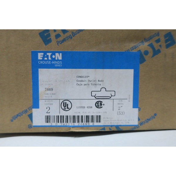 Crouse Hinds CONDULET MARK 9 ALUMINUM TB 2IN CONDUIT OUTLET BODIES AND Box, 2PK - TB69