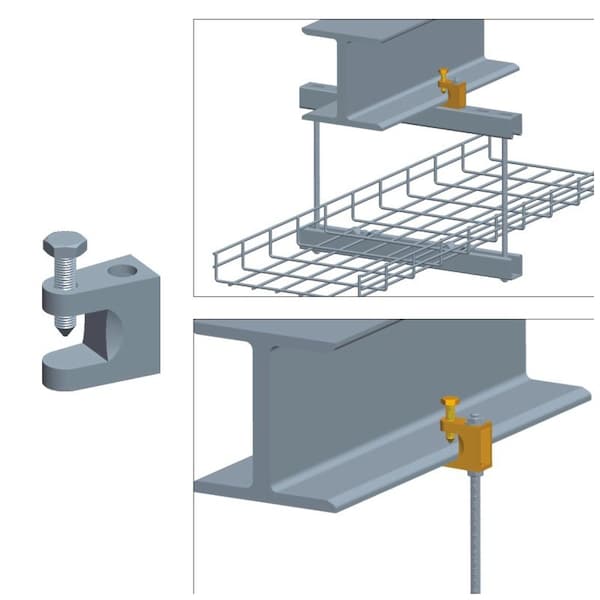 Quest Manufacturing Cable Tray I-Beam Mounting Clip, Zinc - CT0016-03