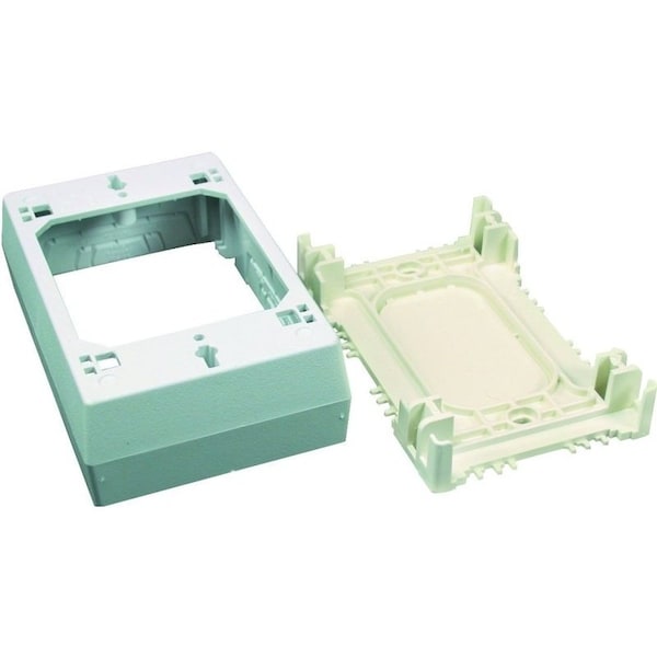 Legrand Wiremold NMW Outlet Box, 1 Gang, Plastic, White, Wall Mounting - NMW3