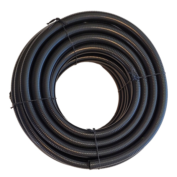 Hydromaxx Liquid-Tight Flex Plastic Conduit, 1 in Trade Size, 100 ft, PVC, Black - LT100100B