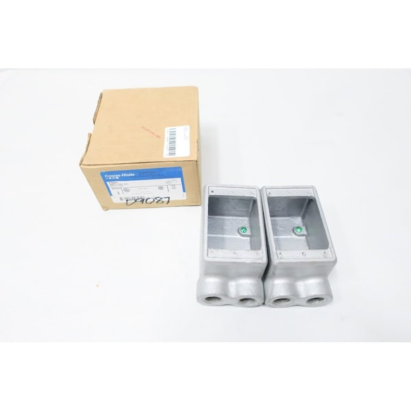 Crouse Hinds SINGLE GANG BOX 1/2IN CONDUIT OUTLET BODIES AND BOX, 2PK - FDD1