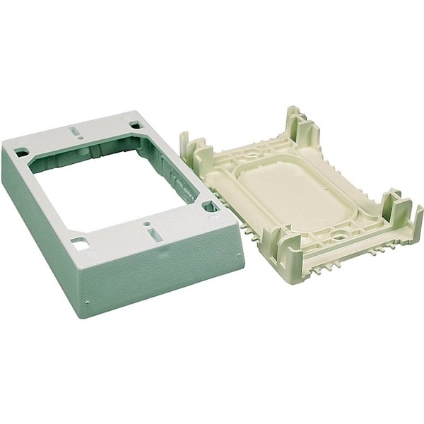 Legrand Wiremold NMW Outlet Box, 1 Gang, 0 Knockout, Plastic, White, Wall Mounting - NMW35