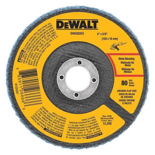 Disco de láminas Dewalt de 4" x 5/8" de grano 80 de Zirconia T29 - DWA8203
