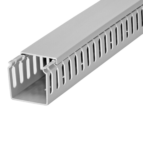 Kable Kontrol Open Slot Wire Duct 1in W x 1in H x 6.5ft L, PVC, UL Listed, Gray, 16PK - PFOS1X1-16