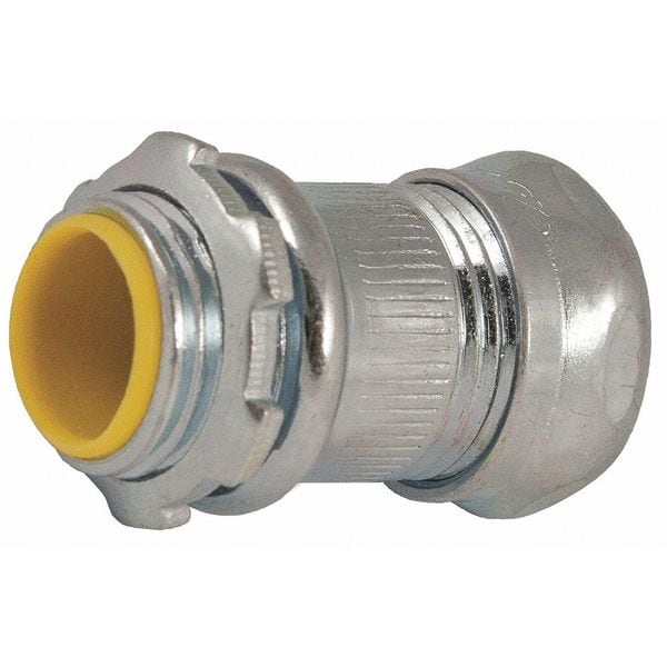 Raco EMT Grounding Connector, 3 in, Compression, Steel, Zinc Plated, Gray; Yellow - 2962