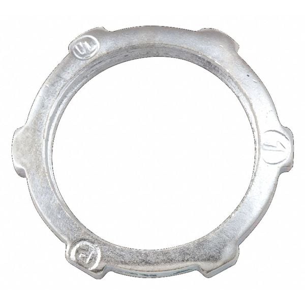Raco IMC Locknut, 2 in, Threaded, Steel, Zinc Plated, Gray - 1008