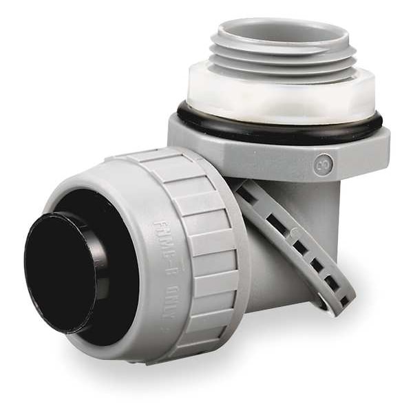 Hubbell Wiring Device-Kellems Conduit Fitting Connector, 1/2 in, Threaded, Nylon, Painted, Gray - PS0509NGY