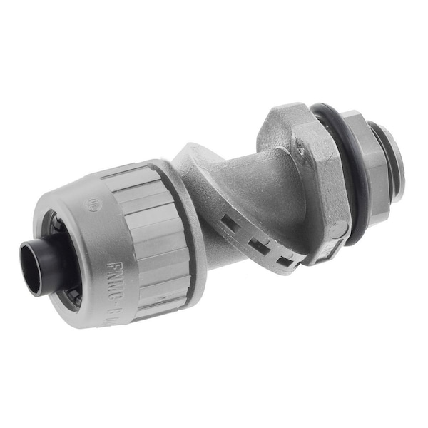 Hubbell Wiring Device-Kellems Conduit Fitting Connector, 1/2 in, Threaded, Nylon, Painted, Gray - PS0509NGY
