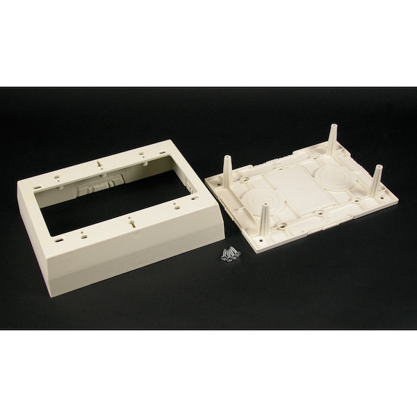 Wiremold Three Gang Box Fitting, Ivory, PVC - 2348-3