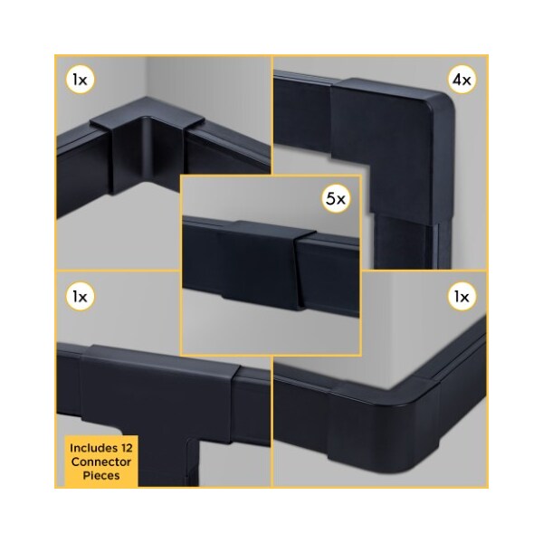 Fleming Supply Fleming Supply Cord Concealer Kit - 6 Cable Raceways, Elbows and T Connectors - 496519XHQ