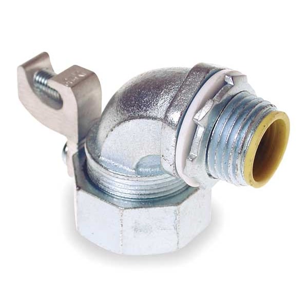 Raco Conduit Fitting Connector, 1 in, Threaded, Steel, Electro Zinc Plated, Gray - 3544-3