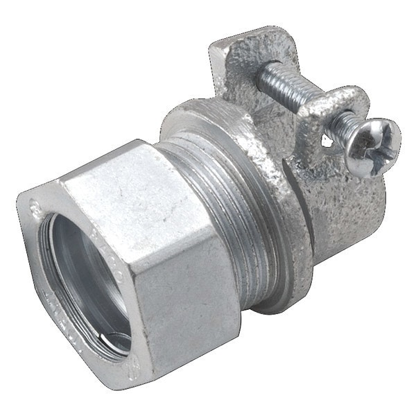 Raco EMT Coupling, 1/2 in, Compression, Malleable Iron, Zinc Plated - 1942