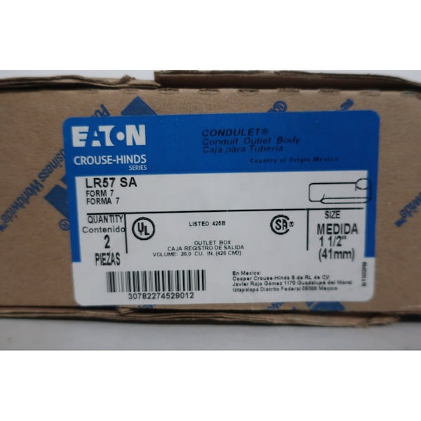 Crouse Hinds Box Of 2 1-1/2in Conduit Outlet Bodies and Box - LR57 SA