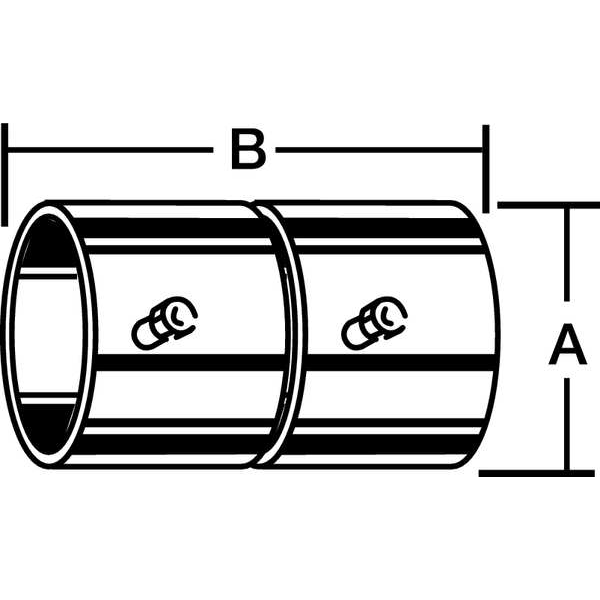 Zoro Select IMC Coupling, 1 in, Set Screw, Steel, PVC Coated - 3LP82
