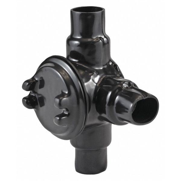 Calbond Conduit Box Junction Box, 3/4 in, PVC, Pre-Galvanized, Black - PV0700GUAT24