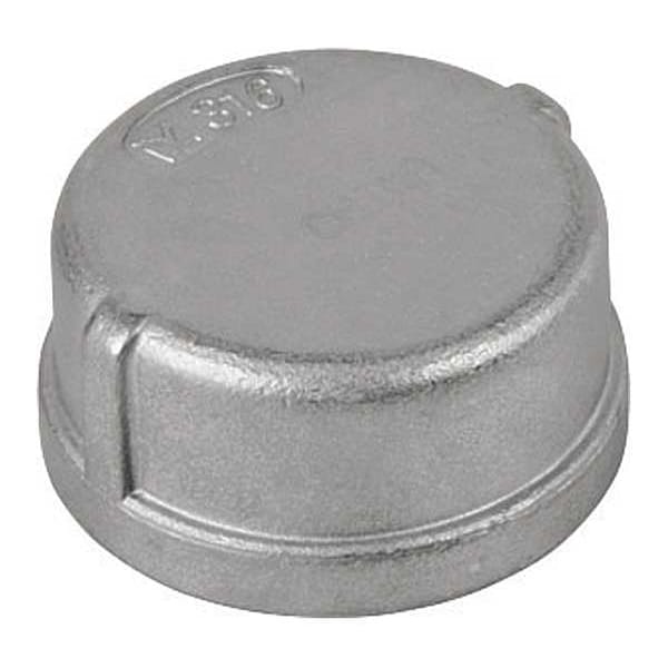 Calbrite IMC Cap, 2 in, Threaded, 316 Stainless Steel, Polished - S62000CA00