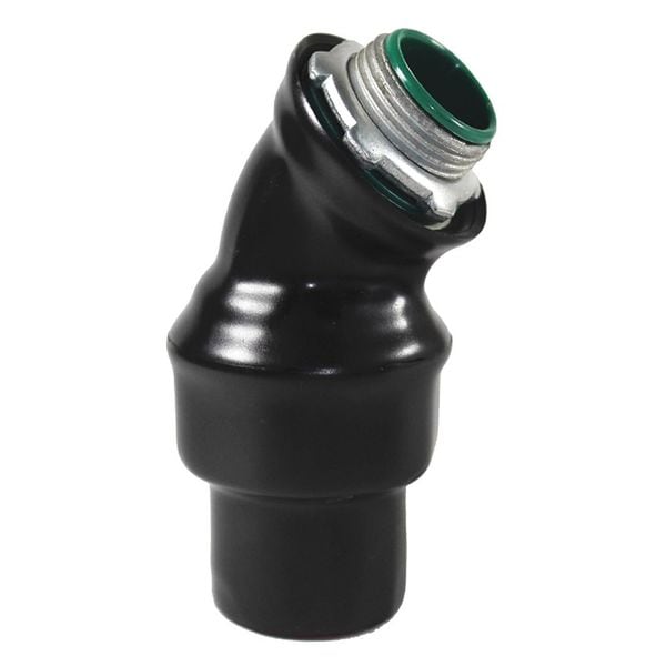 Calbond Conduit Fitting Connector, 2 in, Liquid-Tight, Steel, PVC Coated, Black - PV2000LT20045