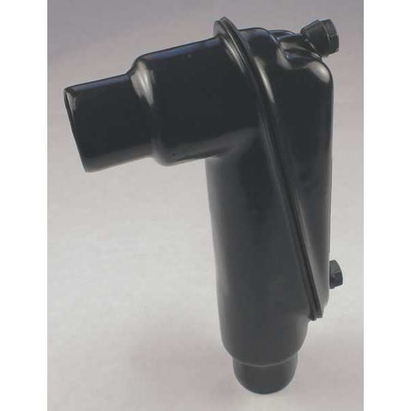Calbond Conduit Fitting Outlet Body, 2-1/2 in, Threaded, PVC, PVC Coated, Black - PV2500LBD7700