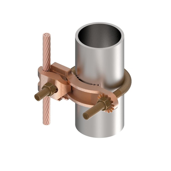 Burndy Pipe Ground Clamp, 4AWG, 4.25In, Type: COMMERCIAL - GAR3903BU