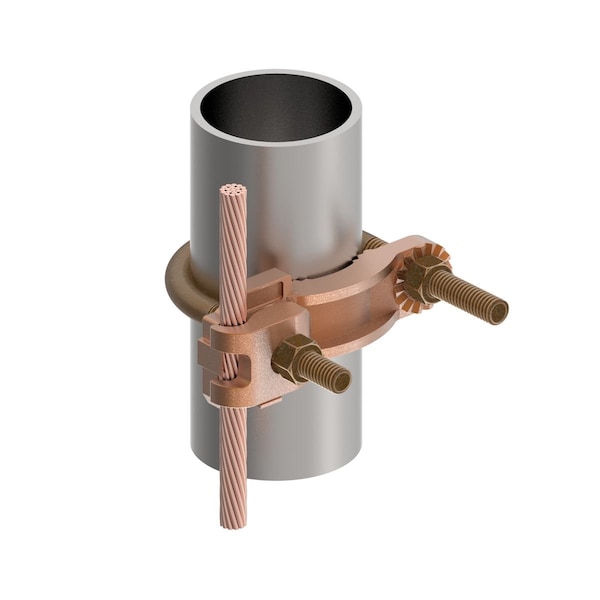 Burndy Pipe Ground Clamp, 4AWG, 4.25In, Type: COMMERCIAL - GAR3903BU