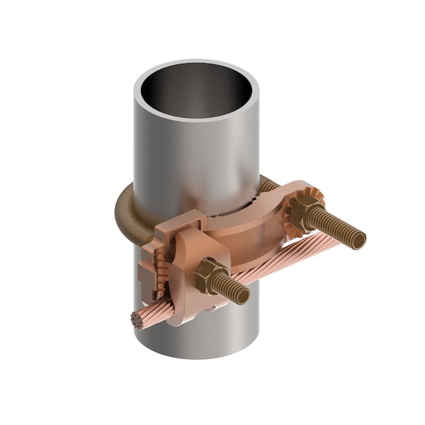 Burndy Pipe Ground Clamp, 4AWG, 4.25In, Type: COMMERCIAL - GAR3903BU