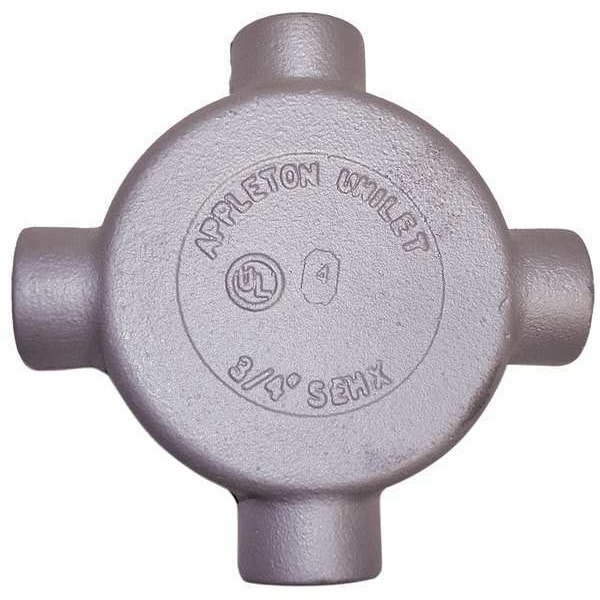 Appleton Electric Conduit Outlet Body, Iron, X, 3/4 In. - SEHX-75