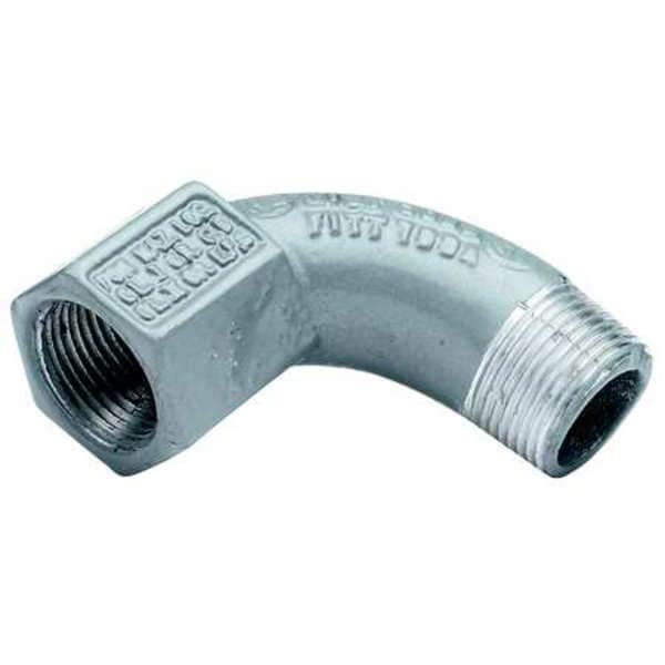 Hubbell Killark IMC 90 Deg Elbow, 1/2 in, Threaded, Iron, Powder Coated, Gray - BL-90-1MWW
