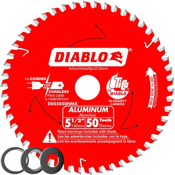 Diablo Tooth Aluminum Cutting Saw Blade, 5-1/2 - D055050NMX