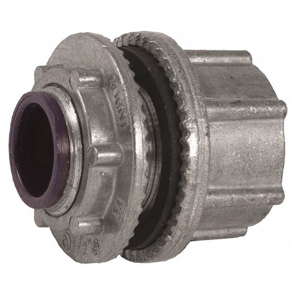 Raco IMC Grounding Hub, 2 in, Threaded, Zinc Alloy, Zinc Plated, Gray - 1708