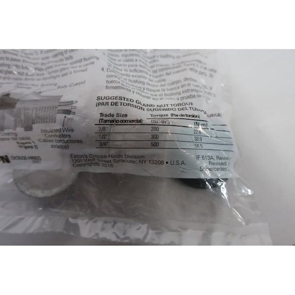 Crouse Hinds Box Of 10 Straight Body Male Cord/Cable 1in Conduit Fitting - CGB395 SA